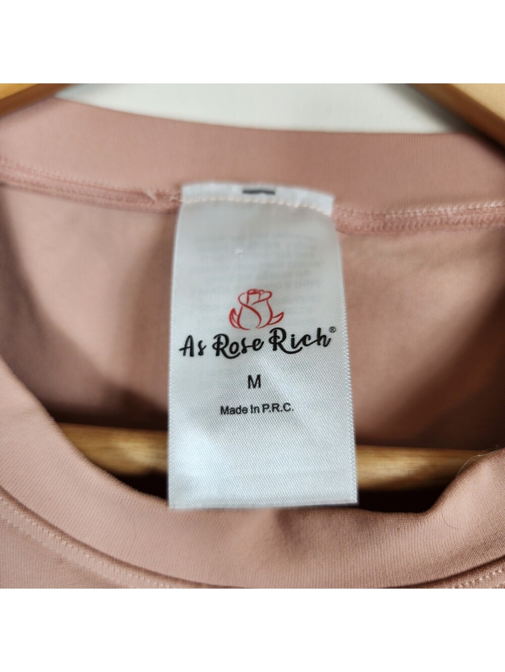 AS ROSE RICH Workout Tank Top Built In Bra Dusty Pink Crop Medium M - Picture 3 of 6